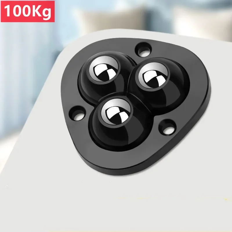 Self Adhesive Type Mute Ball Universal Wheel 3 Beads 100Kg Furniture Casters Wheels Stainless Steel Wheel 360° Rotation