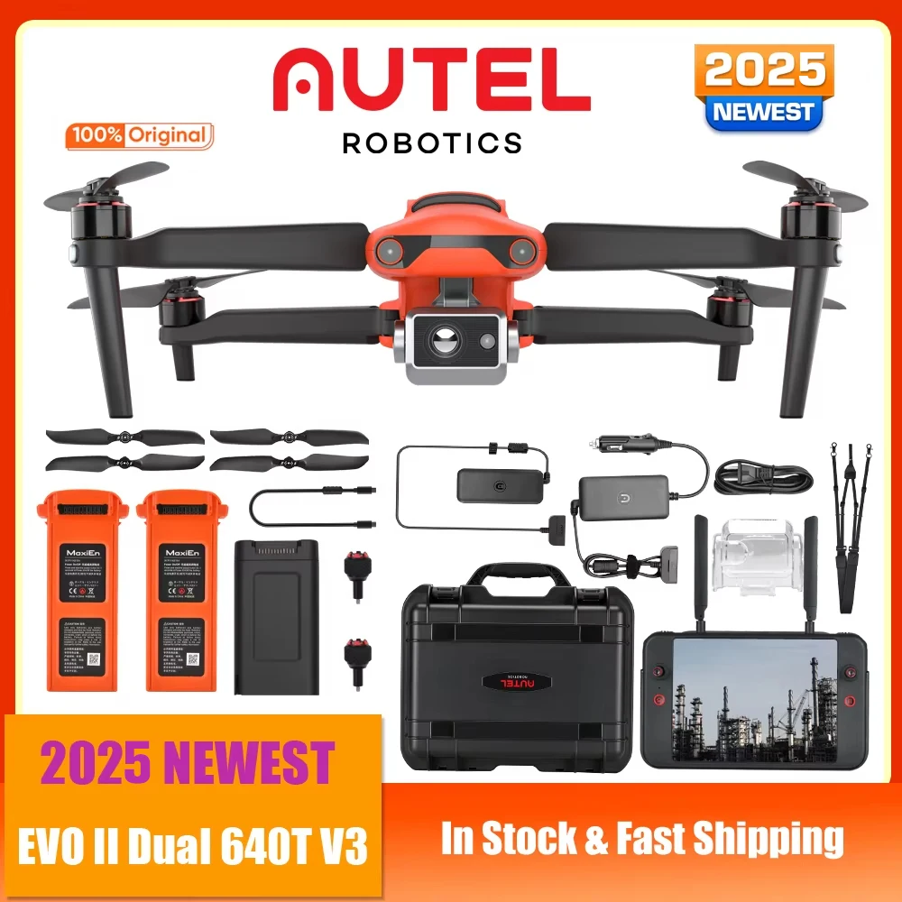 Autel Robotics EVO II Dual 640T V3 Bundle 8K 640x512 Thermal Imaging Drone with 7.9