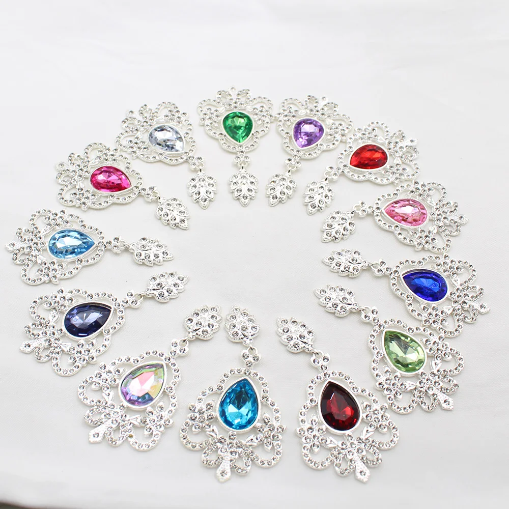 

5pcs packaging silver rhinestone crown decoration DIY suitable for bride dress forehead chain brooch handmade accessories