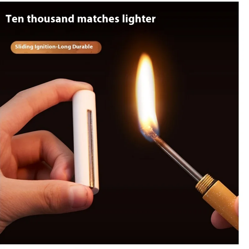 Mini Kerosene Lighter Cigarette Matchstick Lighter Classic Retro Open Flame Durable Lighter Multifunctional Men\'s Gift