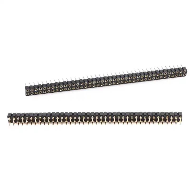 2.54mm pitch 1/2*40P single/double row socket/round hole socket/round through-hole connector gold-plated/tin-plated