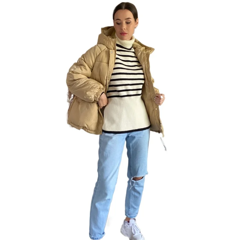 2020 New Short Purple Cotton-Padded Clothes Quilted Cotton Cloth Cotton-Padded Jacket Female Loose down Coat Winter