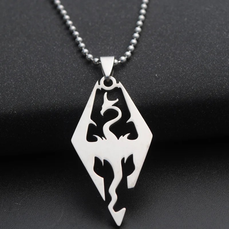 Stainless Steel Charms Viking Dragon Skull Pendant Necklace Women Men's Fashion Biker Rock Punk Jewelry Antique Retro Chain Gift