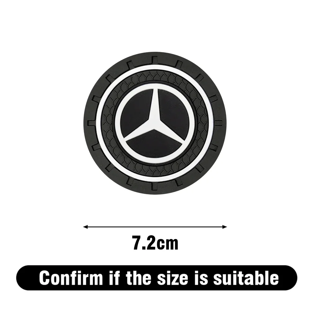 Car Coaster Water Cup Holder Anti-Slip Silicone Mat For Mercedes Benz AMG W203 W204 W205 W211 W212 W213 GLC GLA Car Accessories