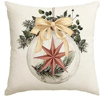 1Pcs Christmas Pillow Cover Linen 45x45cm Decorative Cushion Cover, Suitable for Home, Bedroom Decoration (Without Cushion Core)
