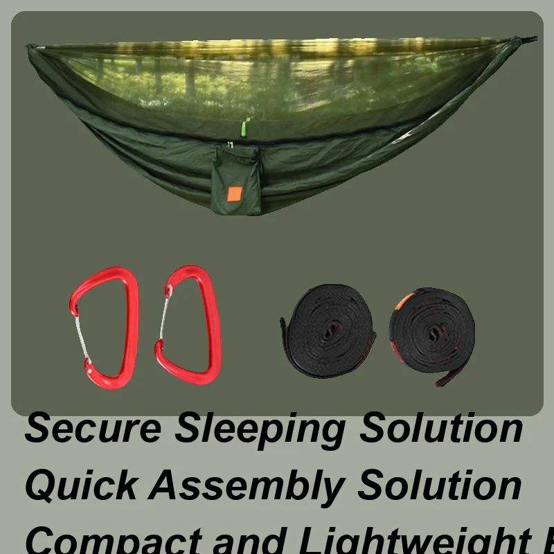 

Camp Hammock Outdoor Portable Hammock With Fly Net Quick-Setup Pop Up Equipment Hangable For Friends Family Father Relaxation