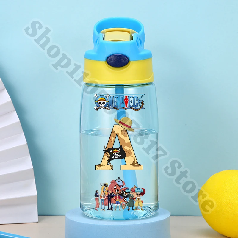 

Children Portable Cute Juice Container Anime One Piece Plastic Water Bottle for Boy Kids Plastic Cold Drink Cup with Straw Gifts