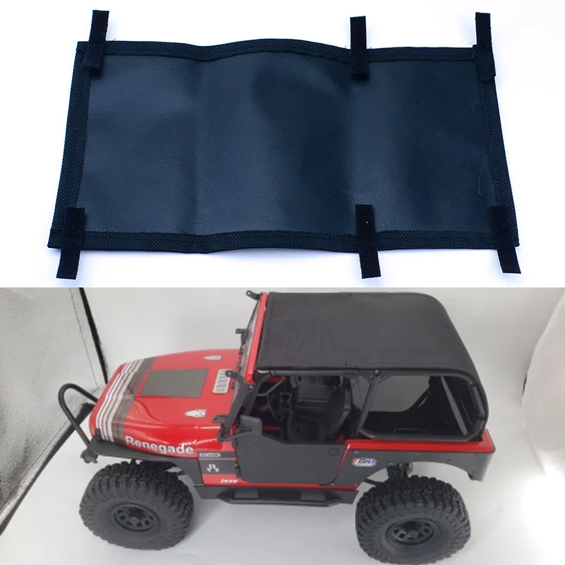 RC Car Roof Sunshade Cloth Water Proof Frame Tarpaulin for 1/10 RC Crawler Car Axial Scx10 III JC-7 AXI03008 Jeep Wrangler