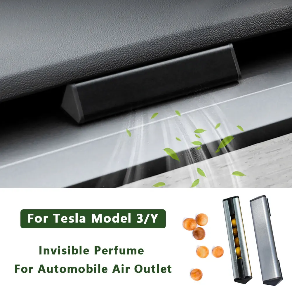 For Tesla Model 3/Y, Auto Air Freshener Car Deodorizer Diffuser Invisible Perfume For Automobile Air Outlet Remove Tobacco Smoke