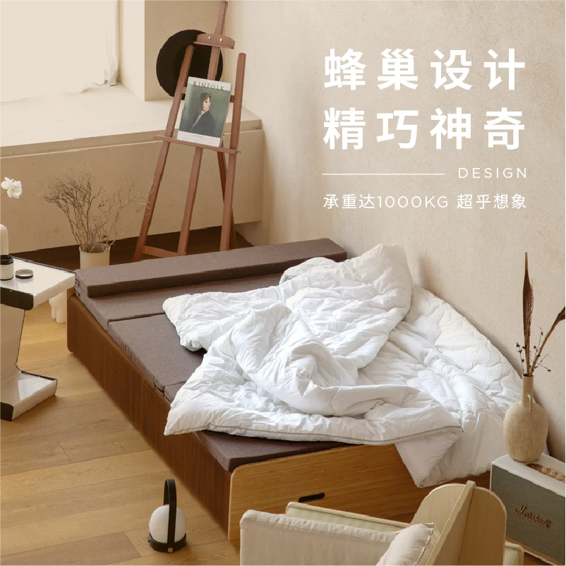 

Folding bed double organ paper bed household single invisible bed retractable modern simple office lunch break