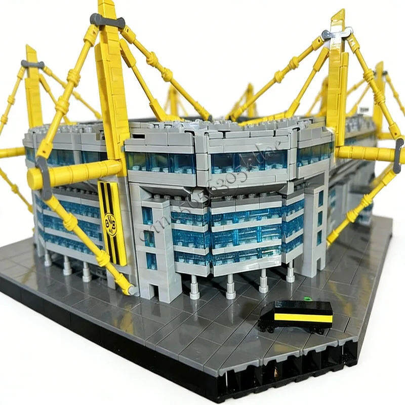 5844 قطعة نموذج مبنى ملعب ويستفالينستاديو بمقياس 1:500، مجموعة بناء معيارية قابلة للتخصيص، تصميم بسيط، لعبة تركيب للأولاد، هدية عيد ميلاد