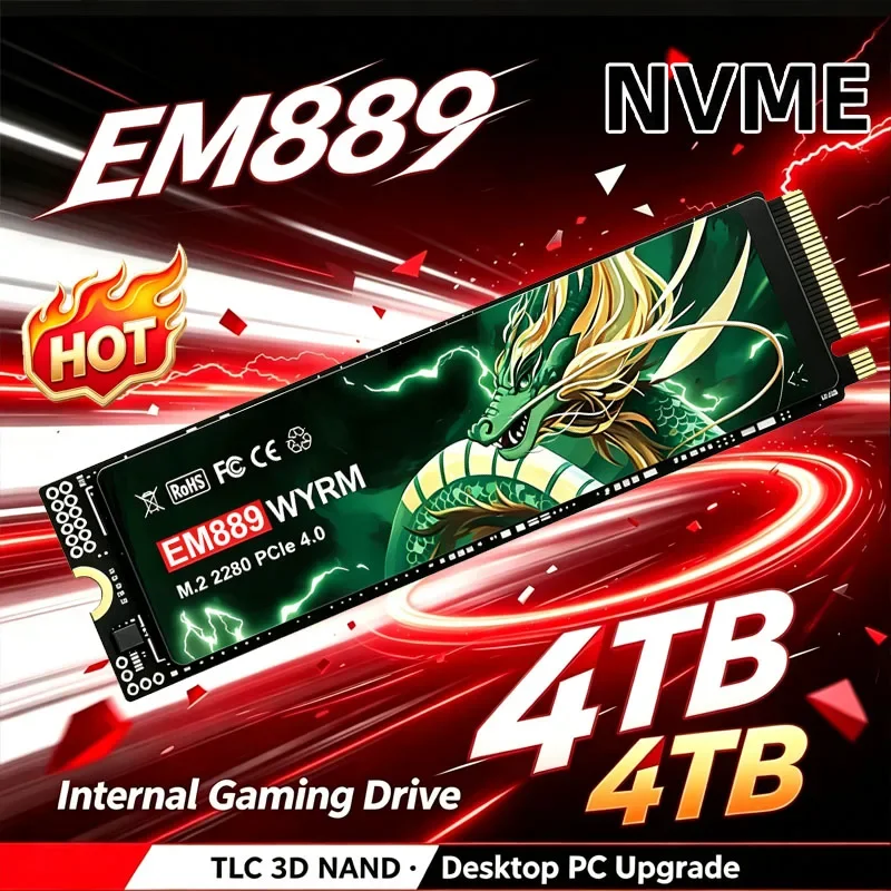 Original EM889 M.2 SSD 4TB 2TB PCIe4.0x4 NVMe1.4 M.2 2280 SSD Disk Internal Solid State Drive for PS5 Desktop Laptop
