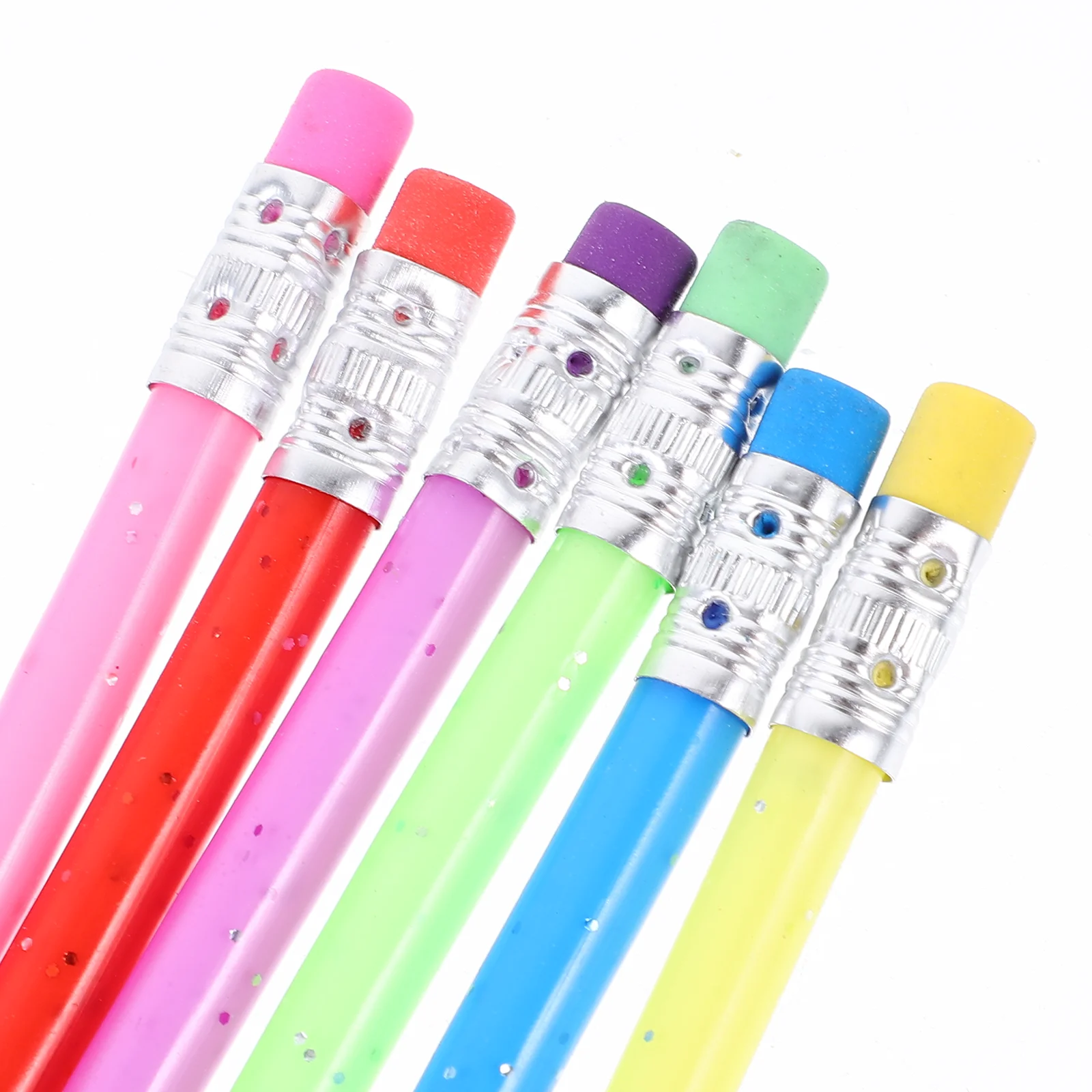 

12pcs Bendable Pvc Pencil Flexible Writing Pencil Eraser Eco-Friendly Stationery School Supplies 18Cm Green Product Random
