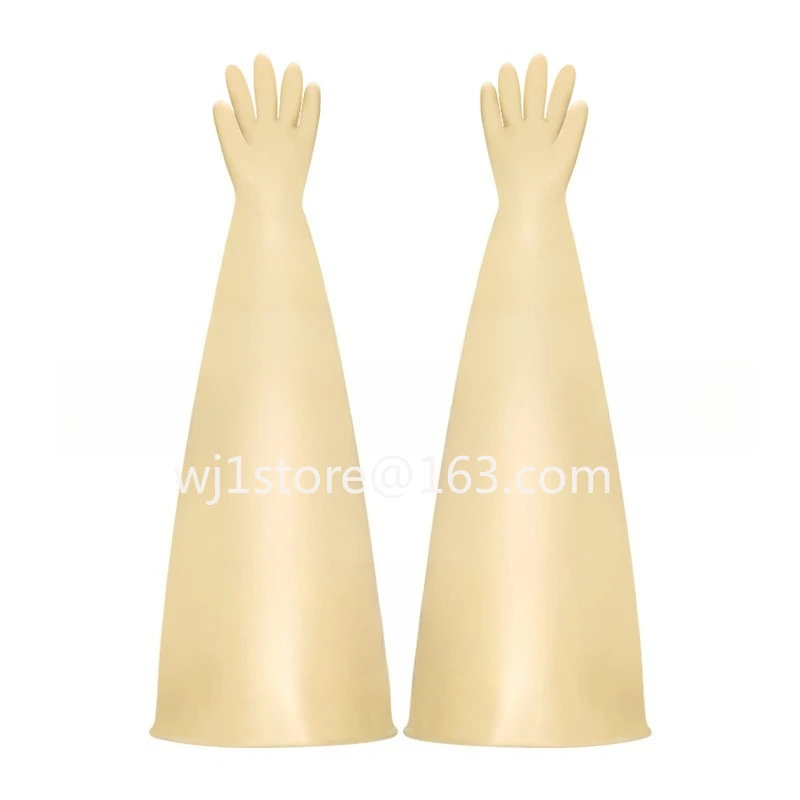 Long arm latex gloves extra thick 2.0MM acid and alkali corrosion protection industrial anaerobic box vacuum box gloves
