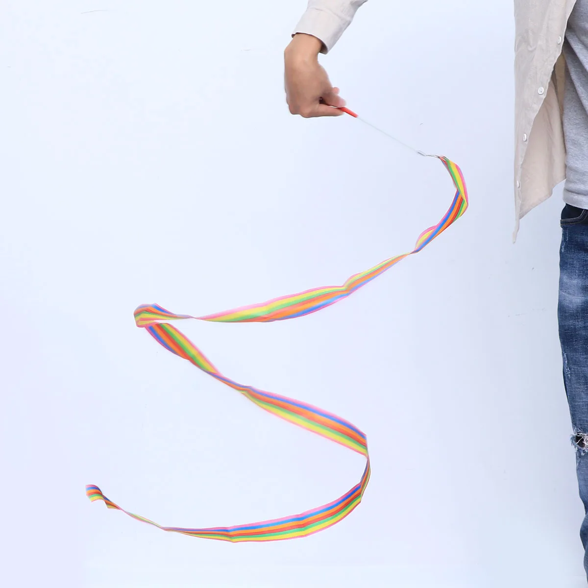 

2 pcs 2M Art Gymnastics Ribbons Colorful Dance Streamers For Rhythmic Training Gym Ribbon Baton Twirling Exercise Equipment