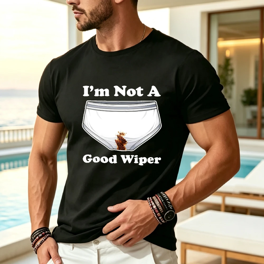 Humorous Retro TShirt for Those Who Aren'T Great at Wiping Featuring Inappropriate Jokes And a Wipe Swap Machine Machine Washable Perfect for Parties Gifts Plus SizeRetro Casual Crew Neck Printed T-Shirt