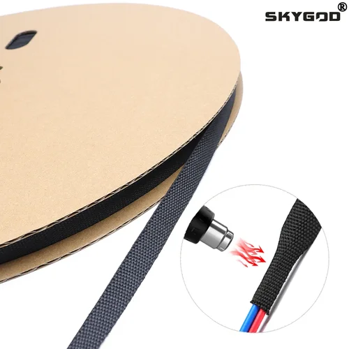 Manga de Cable trenzado de 1 ~ 50m, tubo termorretráctil, aislamiento PET, envoltura retráctil ignífuga, funda, organizador de cables de protección de cables