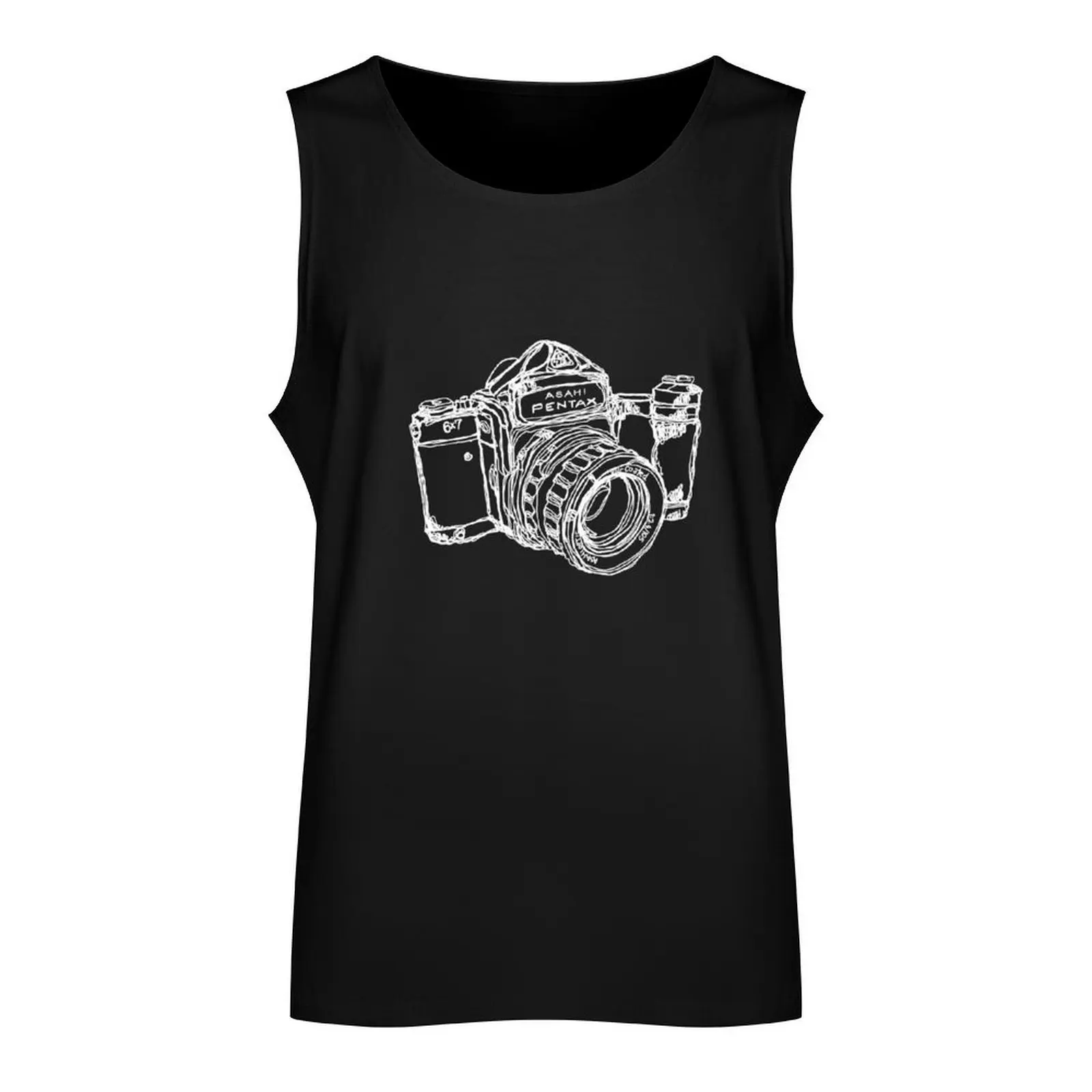 Pentax 6X7 Medium Format Camera WHITE INK Tank Top Male clothes mens gym clothes