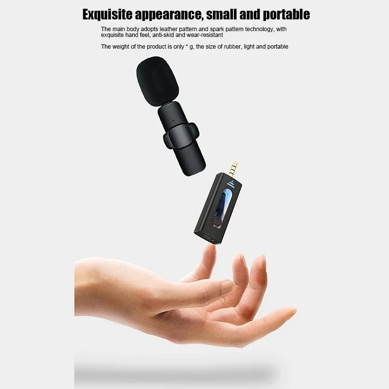 Micrófono de solapa inalámbrico de 3.5mm, condensador omnidireccional para cámara, altavoz, smartphone, grabación, YouTube 4