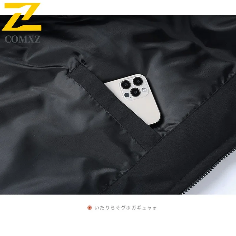 COMXZ الرجال سترة مبطنة بالقطن سميكة الدافئة يندبروف عادية في الهواء الطلق التزلج السفر الشتاء سترة التخييم الحد الأدنى معطف الحشو