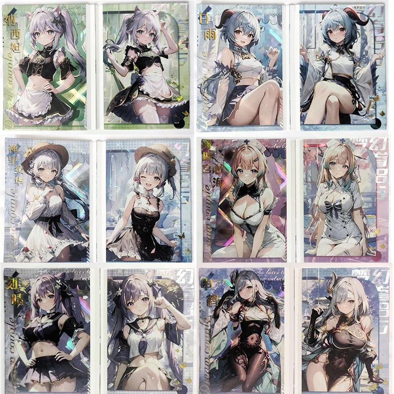 Goddess Story Bi-Fold Card Anime Kamisato Ayaka ganyu shenhe Cartoon Rare Collectible Game Card Board Game Toys  Birthday Gift