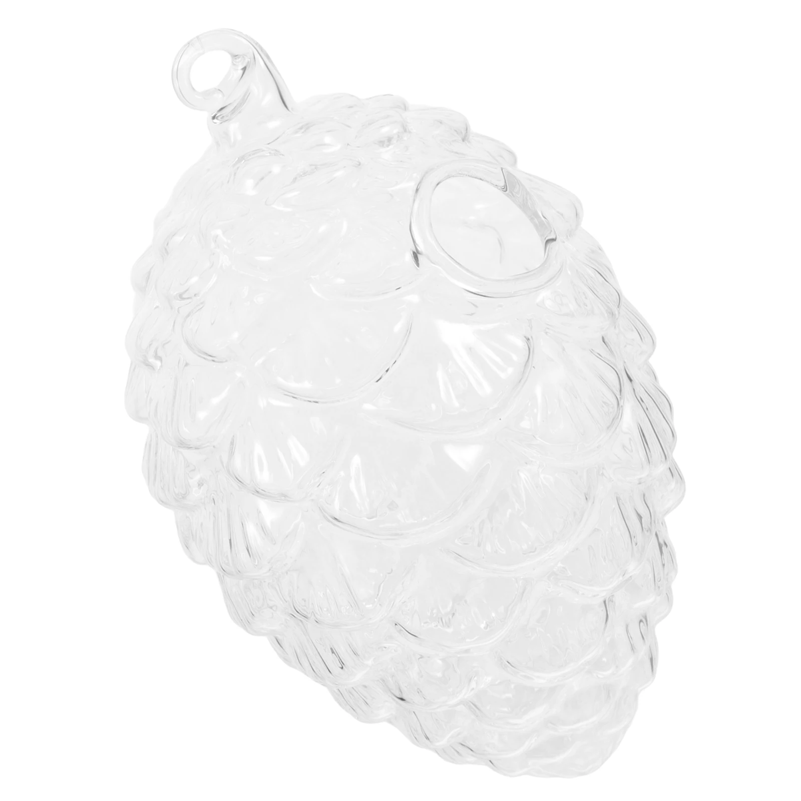 

Glass Pine Cone Hummingbird Feeder Hand Blown Transparent Outdoor Hanging Squirrel Proof Bird Feeders for Garden Backyard Decor
