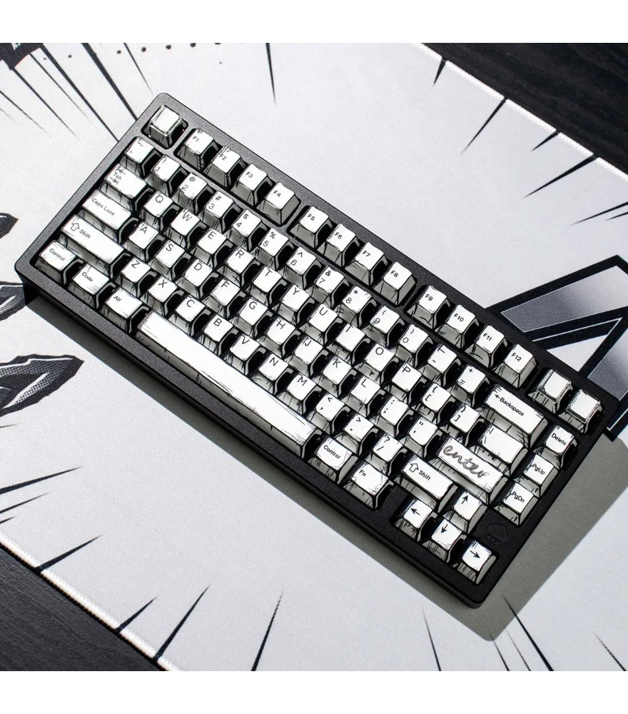 Comic white keycap PBT sublimation cherry original factory highly suitable for wooting Mega lion and other mechanical keyboards