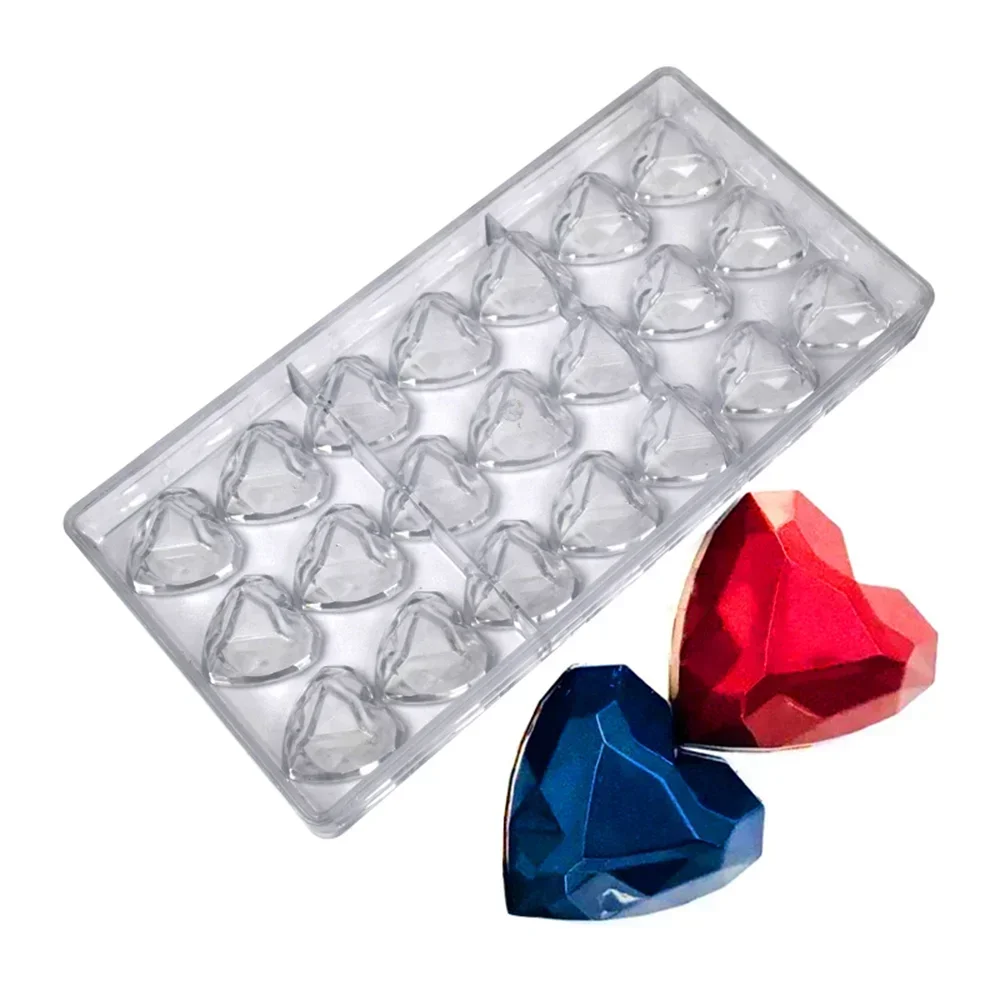 

Polycarbonate Diamond Heart Chocolate Molds - Candy Moulds for Mother's Day Valentine's Day Baking Pastry Confectionery Utensils