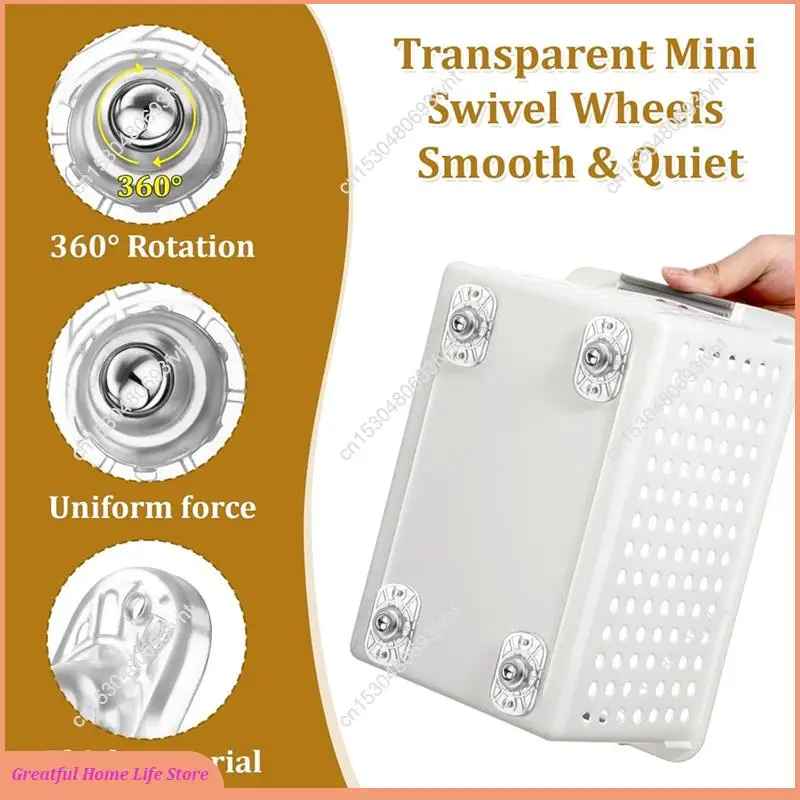 AT59 Self Adhesive Caster 52Pcs 360° Swivel Appliance Rollers Clear Appliance Sliders Rollers For Kitchen Appliances