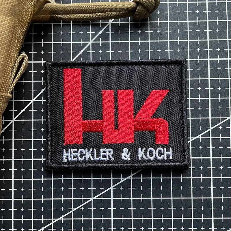 HECKLER&KOCH Embroidered Tactical Patches Outdoor Hook&Loop Fastener GLOCK Embroidered Morale Badge Armband on Backpack Applique