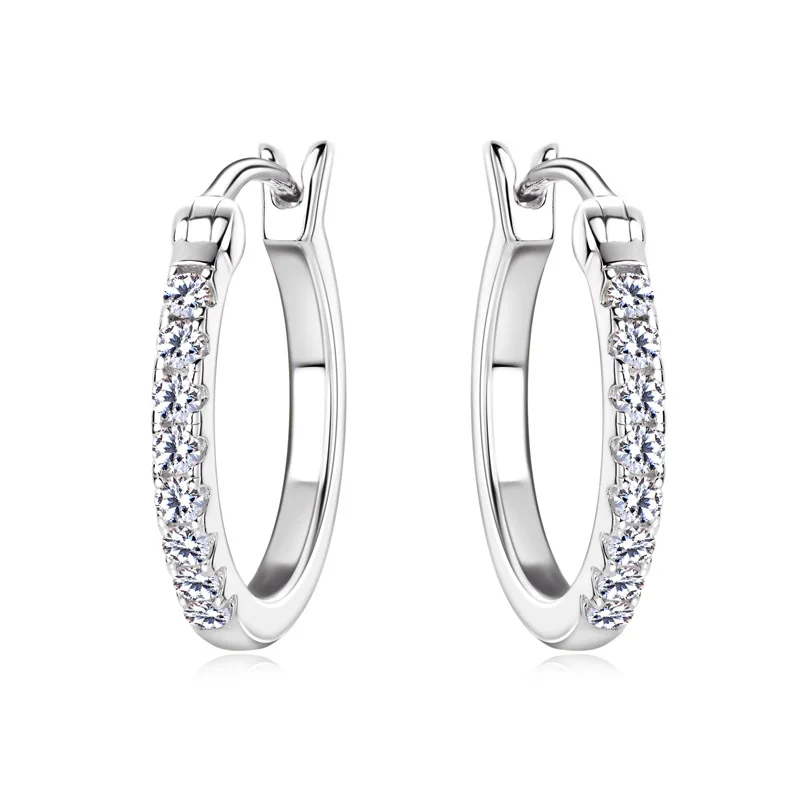 D Color Moissanite Stud Earrings For Women Top Quality 100% 925 Sterling Silver Sparkling Wedding Jewelry