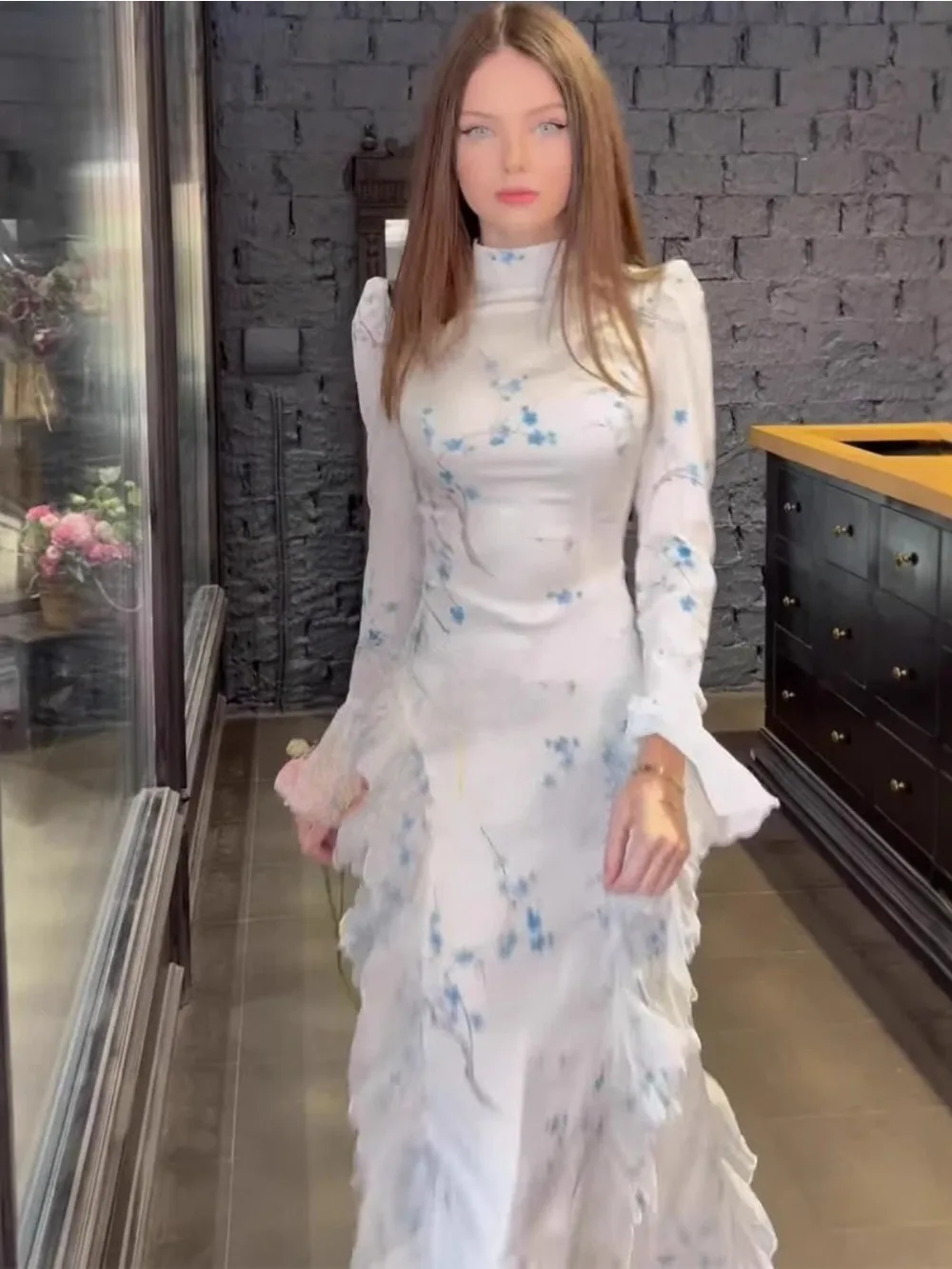 

Ид вечерние платья женское платье Абая сладкий принт мусульманский Рамадан Джалабия Дубай длинный халат марокко кафтан Vestidos Largos осень