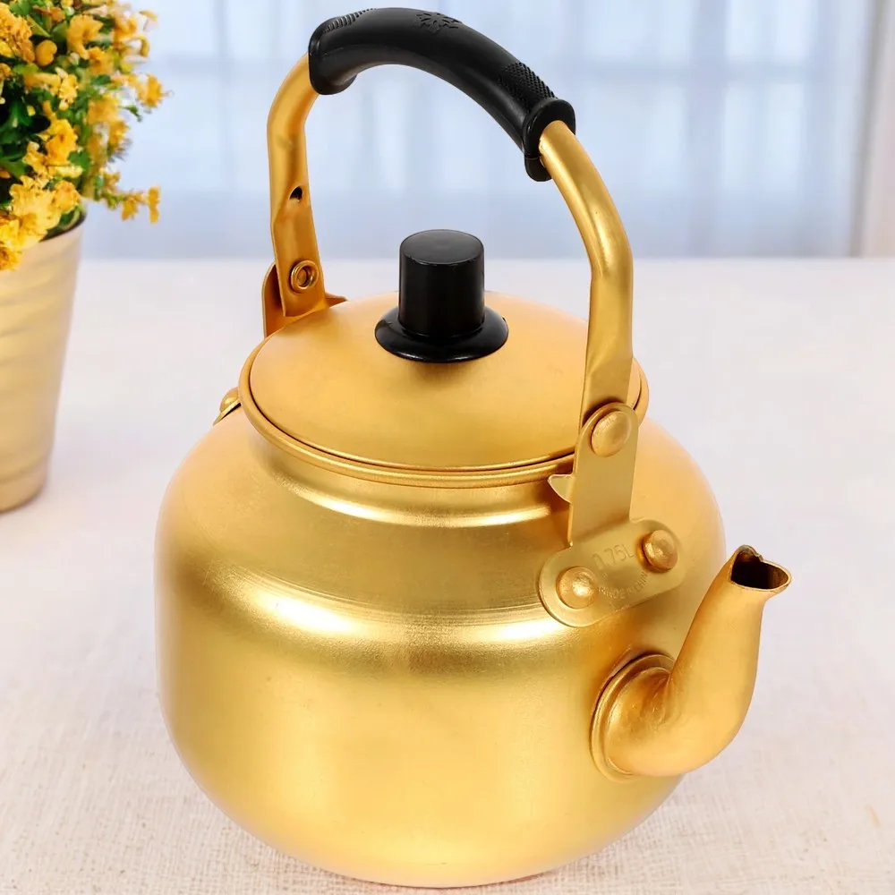 Luxurious Shiny Household Korean Tea Serving Aluminum Kettle Pot for Rice Wine