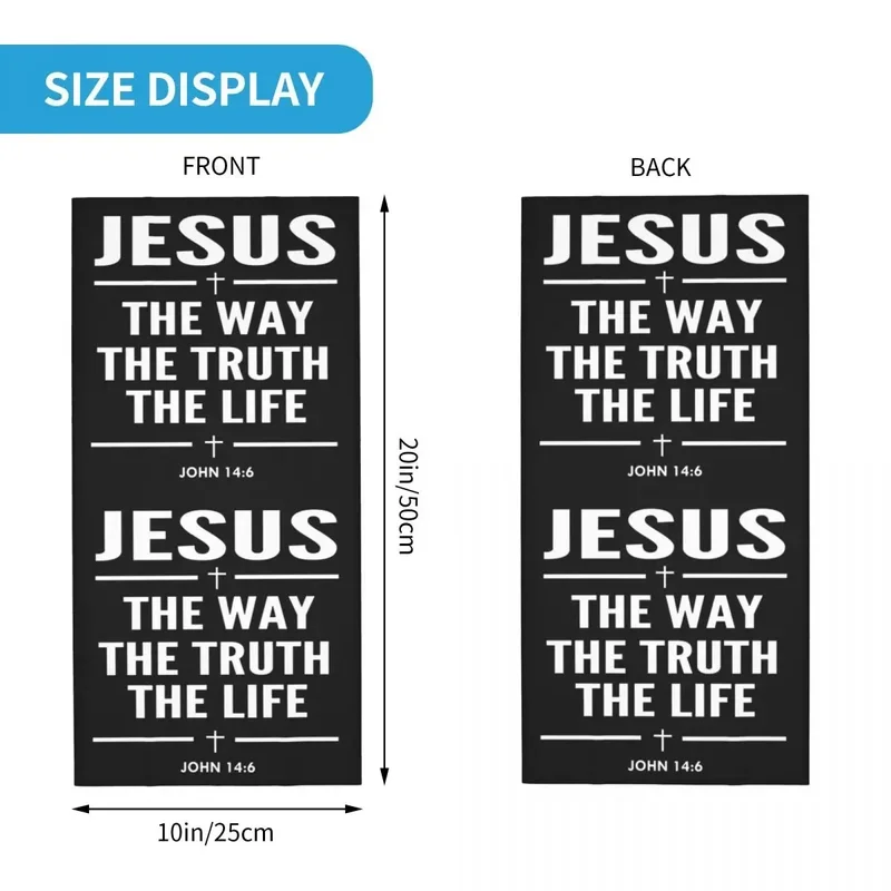 Pescoço Gaiter UV Face Shield, Jesus The Way The Flood The Life, Cruz religiosa, Fé cristã, Bandana para esqui, Inverno