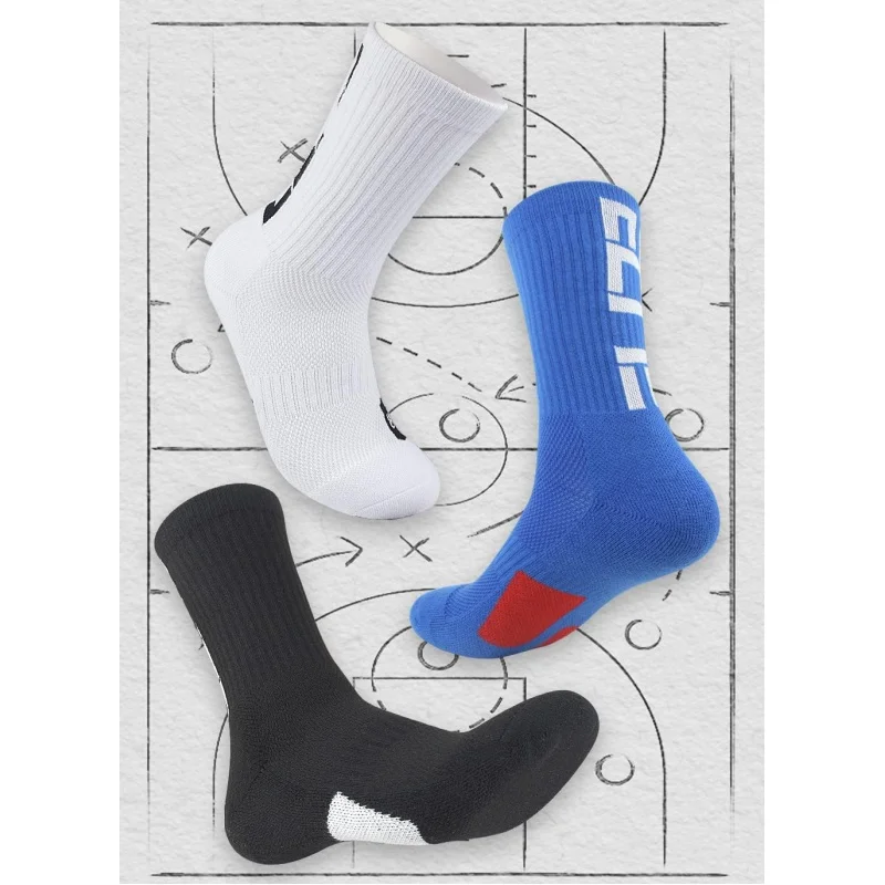 3 pairs Elite Basketball Crew Socks for Men and Women, Cushion Performance Athletic Basketball Socks