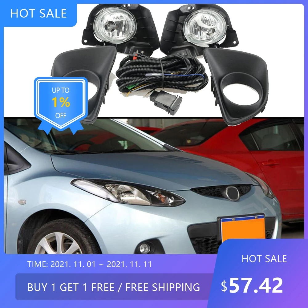 

auto bumper headlight for Mazda2 fog light Demio 2007~2011/2010~2014y auto accessories halogen bulb auto Mazda2 headlamp