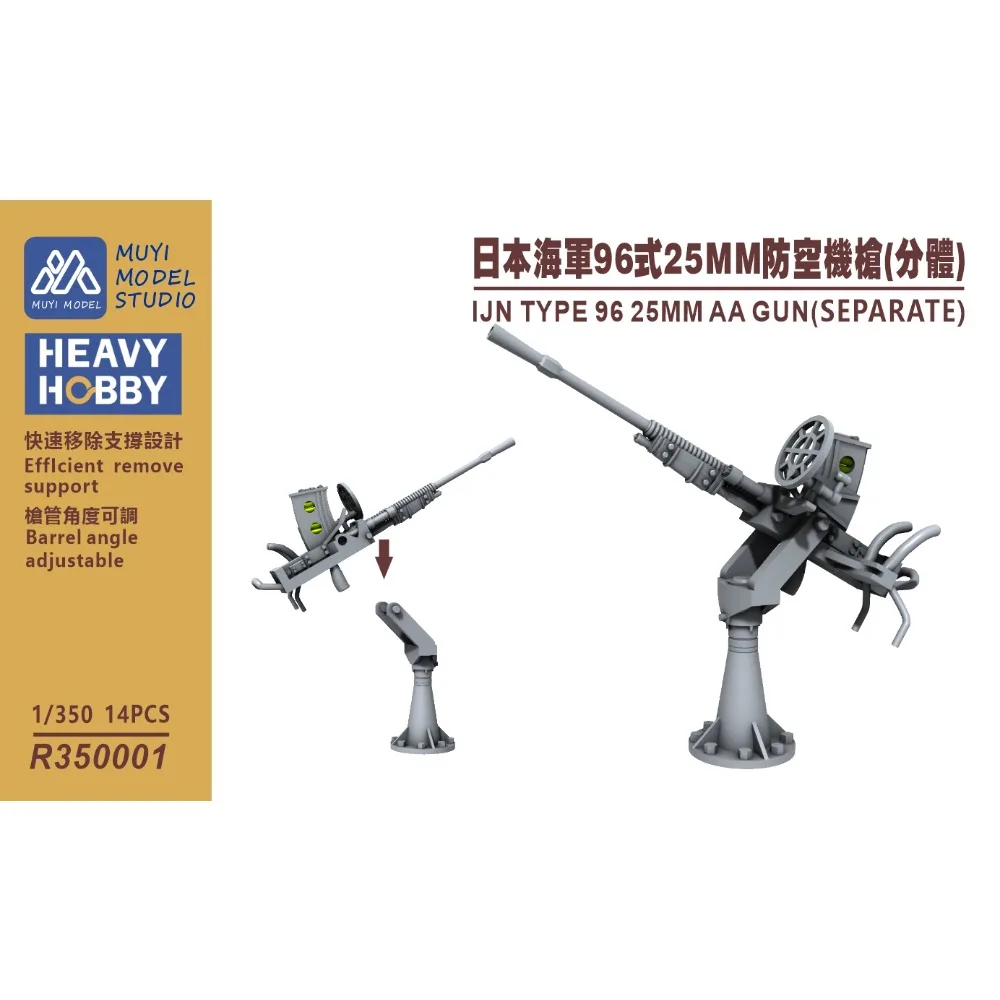 MUYI MODEL R350001  1/350 IJN TYPE 96 25MM AA GUN(SEPARATE) 3D PRINT PART