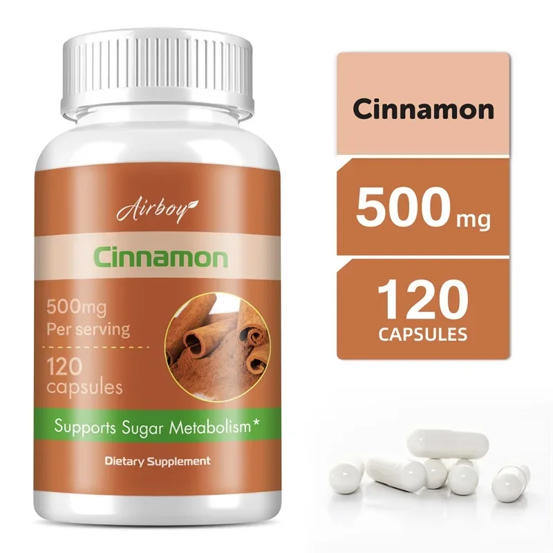 

Cinnamon Capsules 500mg - Helps with Joint Pain, Digestion, Antioxidants, Boosts Metabolism