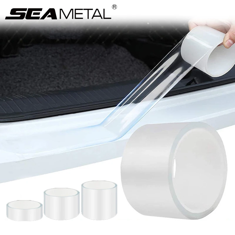 SEAMETAL Car Door Threshold Protective Film Transparent Car Sticker Anti-Scratch Door Edge Protector Universal for Trunk Bumper