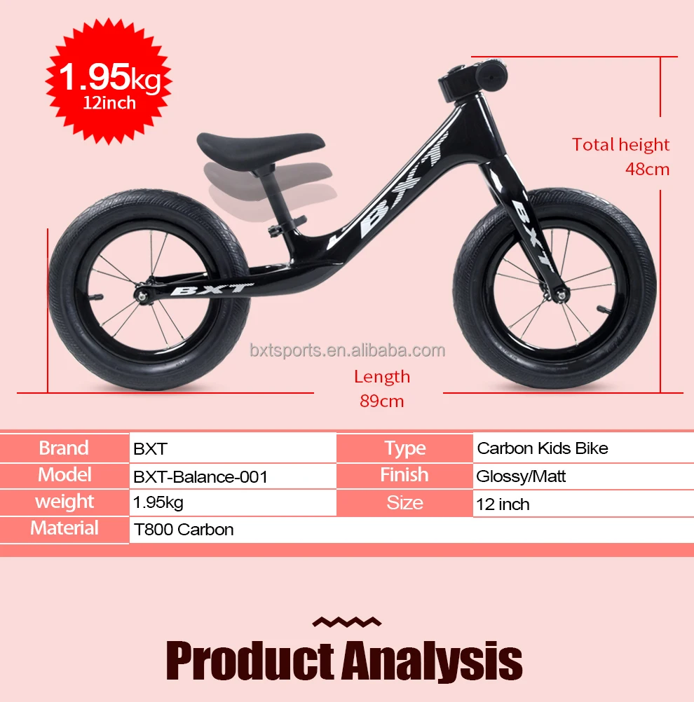 12 Inch Kids Balance Bike Carbon Complete Bicycle For Kid Small Size Children Running Bike Slide By Feet Unisex Kids Push Cycle