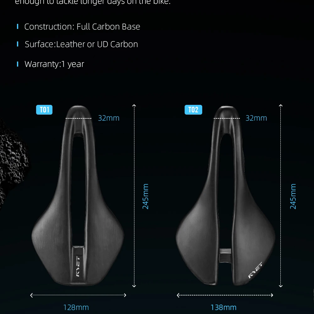 RYET Vollcarbon Ultraleichter 69/79g Fahrradsattel 7x9MM OVAL Komfort Ergonomisches Design Fahrradsitzkissen für Rennrad MTB Gravel Bike – Detail 4