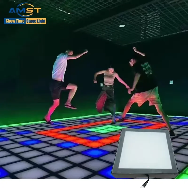 Interactive Hopscotch Game Dance Floor Tiles Interactive Game Grid in Amusement Park Jumping Squares for Party Team Building