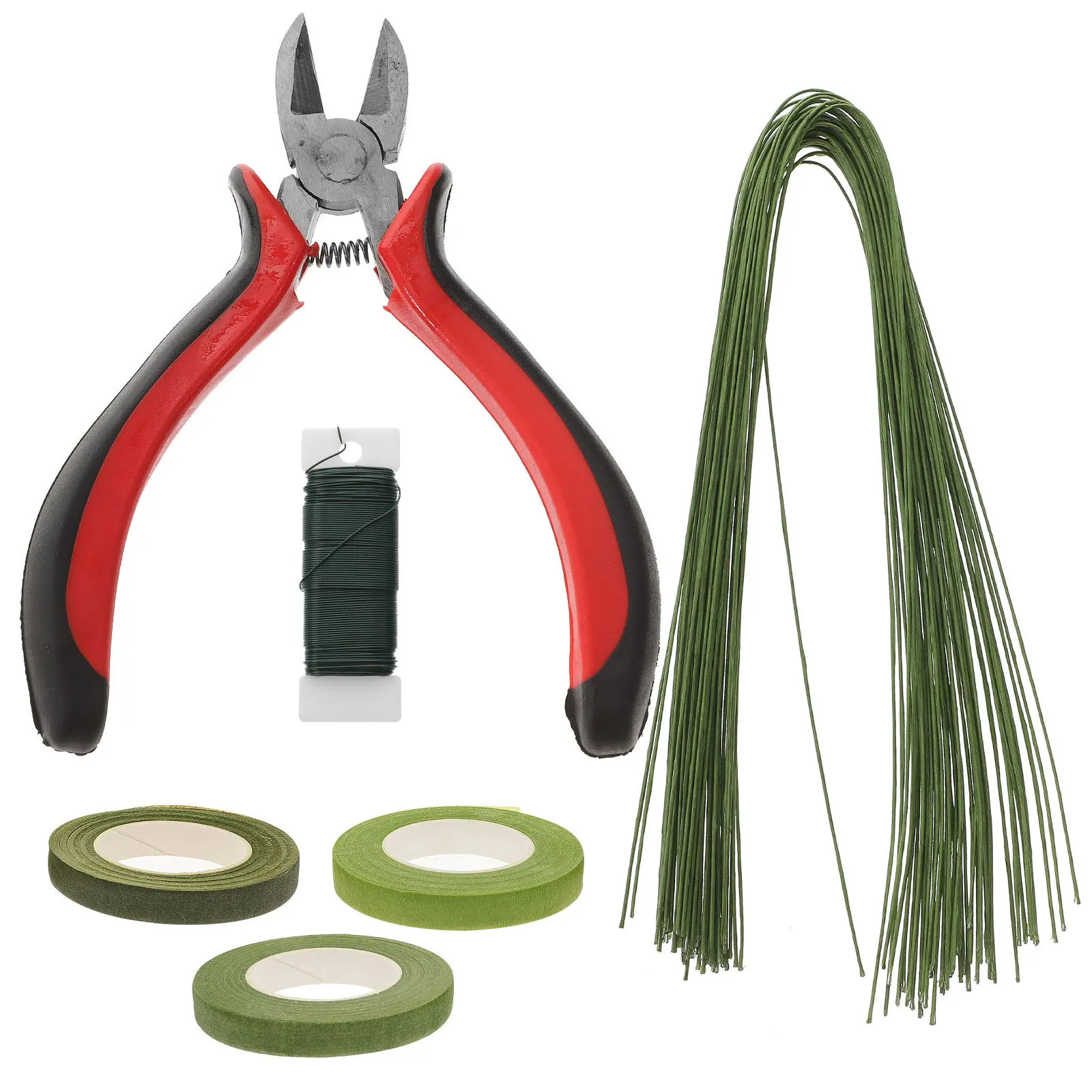 1 مجموعة الأزهار الشريط عدة متعدد الألوان تشكيلة زهور أشرطة لمط باقة الجذعية سلك تحديد أدوات ل اكاليل الزفاف ديكور #4