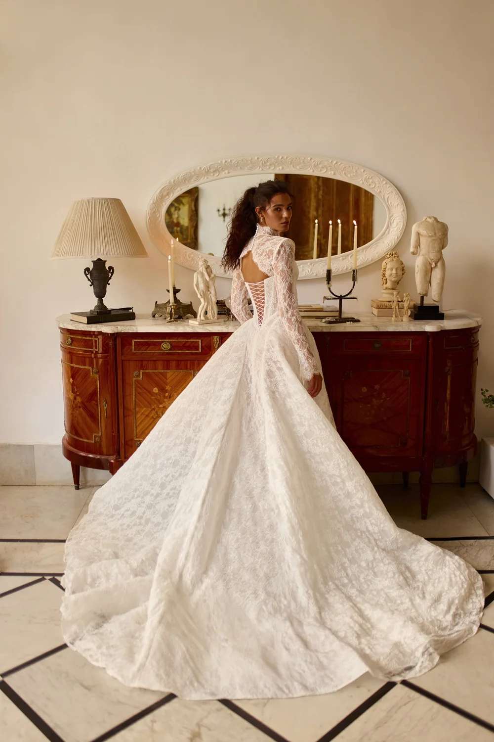A line Wedding Dresses Lace Dress Vestidos De Novia 2 En 1 Desmontable Manga Larga Sencillos Para Civil Elegantes White Bespoke