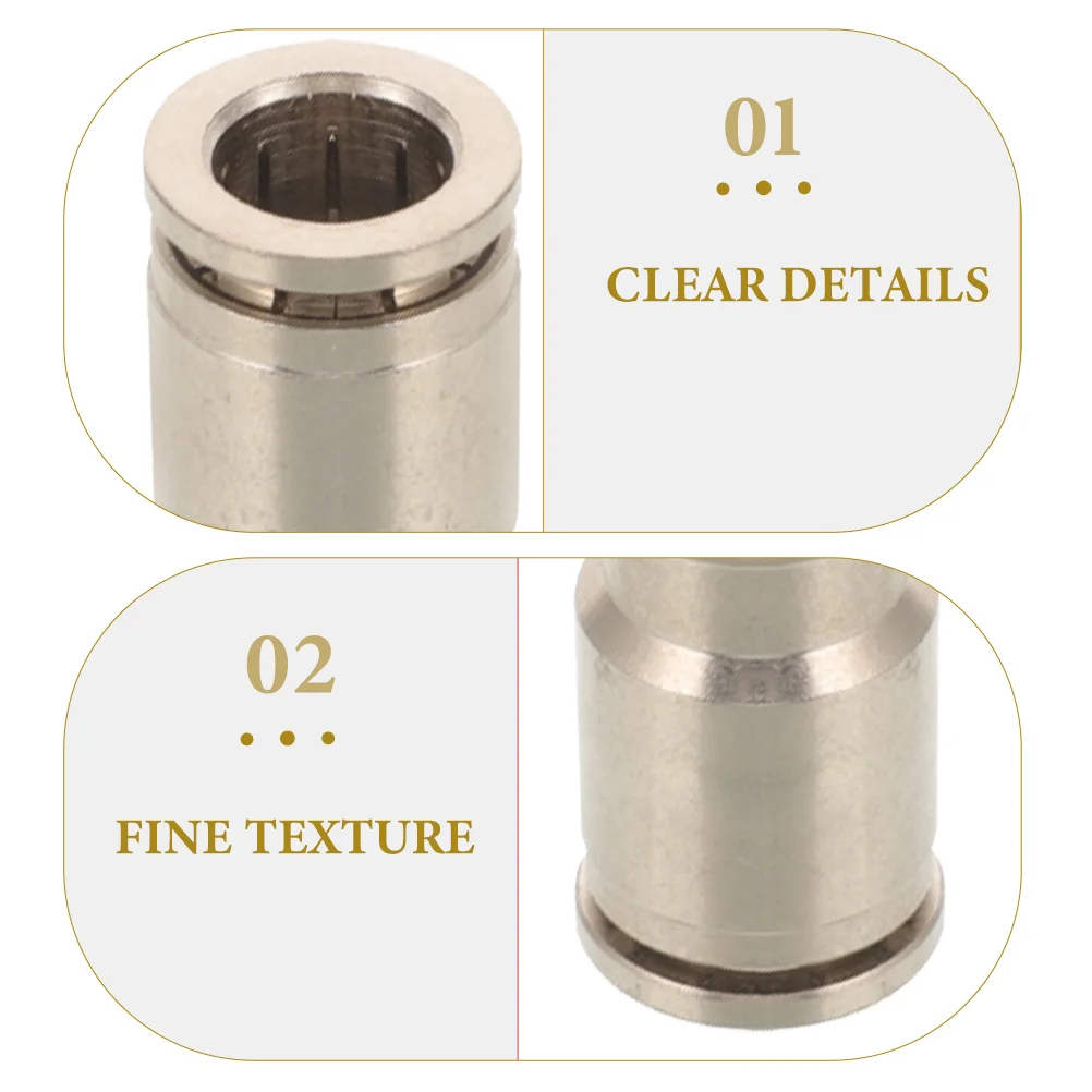 

5pcs Fitting Tube Connector Quick Connect Fittings Male To Male Hose Adapter Push-In Design Nickel-Plated Copper For Air