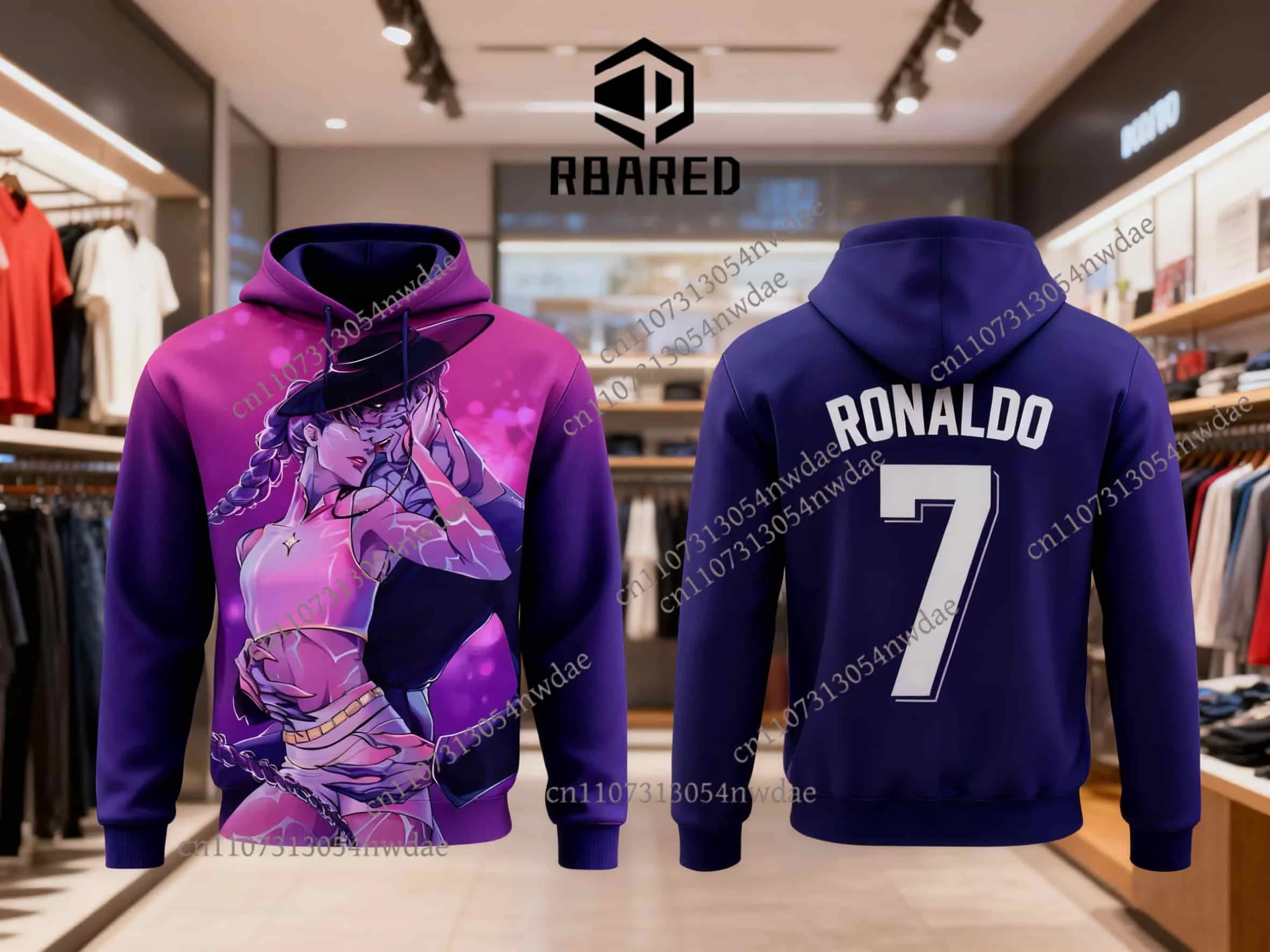 

KPop Demon Hunters RONALDO No.7 Fan Commemoration 3D Printed Long Sleeve Hoodie - For All Ages, Warm Cozy, Casual & Sports Wear