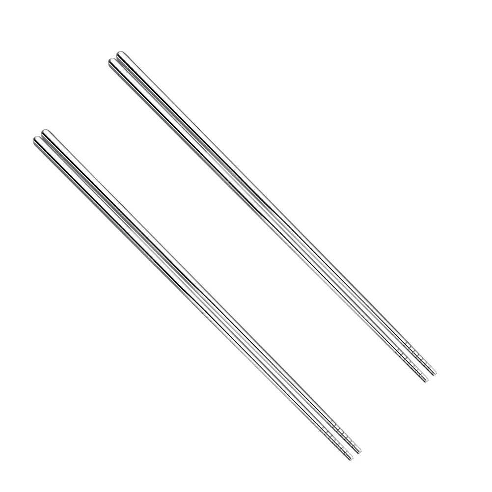 

2 Pairs Stainless Steel Frying Chopsticks Kids Training Cases Finger Helper For Cooking Wooden Child