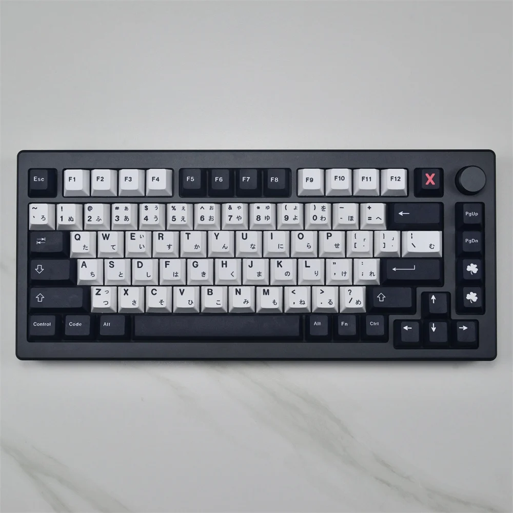 Imagem -06 - Keycap Teclado Mecânico Gmk Preto Branco Keycaps Japoneses Perfil Cereja Pbt Sublimação Dye Interruptor mx 129 Chaves