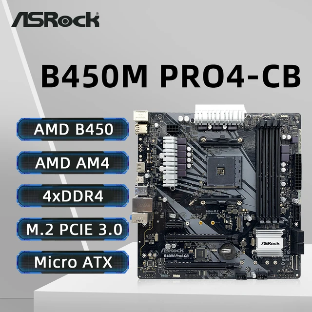 マザーボードASRock-B450M PRO4-CB,ryzen 5, 5600, 5600g,r7 5700x3d cpu,4x ddr4,3200  + mhz,nvme,m.2 sata3,am4をサポート - AliExpress 7