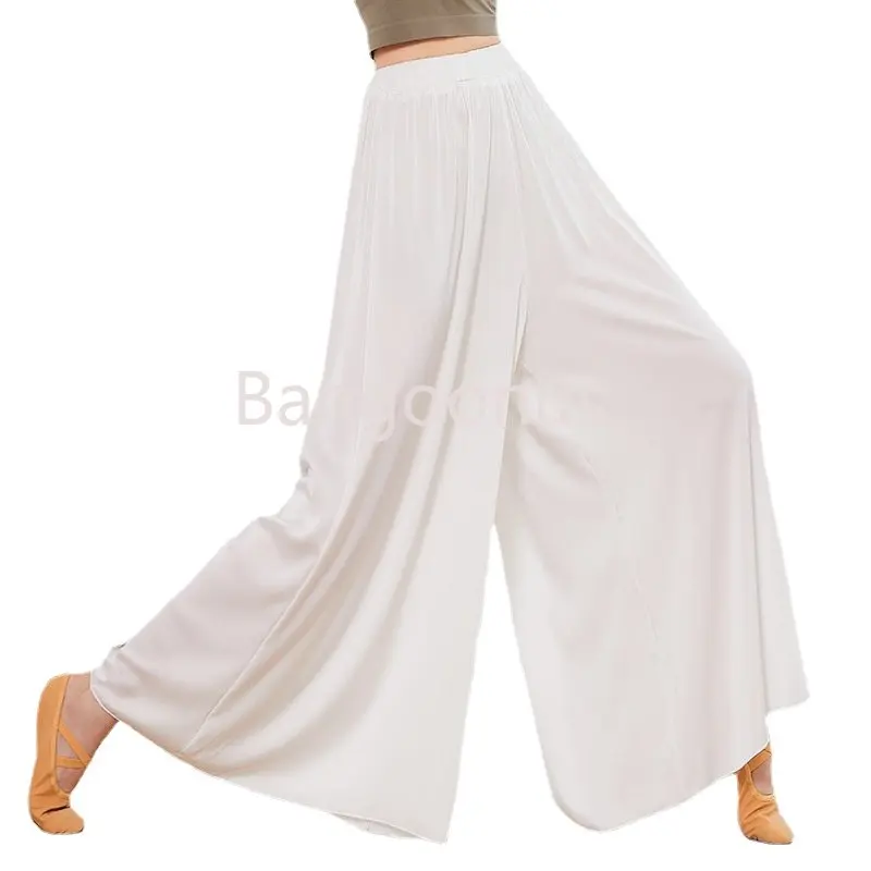 Woman Classical Dance Professional Chiffon Culottes Flowy Dancer Qing She Show Long Clothes Skirt Pant Wide Leg Chinese Dance